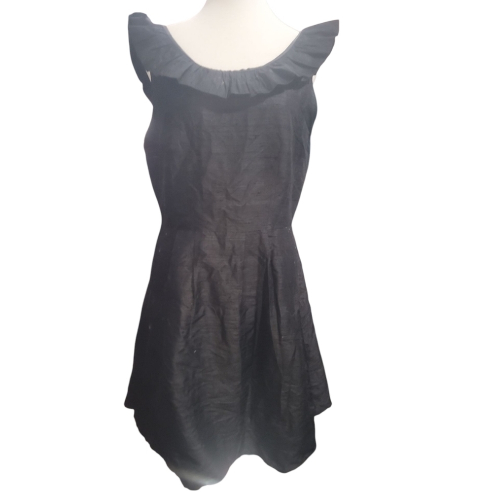 MEG little black cocktail dress lbd sleeveless ruffle collar xl